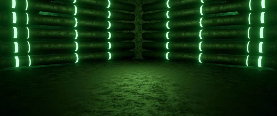 Background of empty room, concrete floor and walls, tiles. Multicolored laser 스톡 일러스트