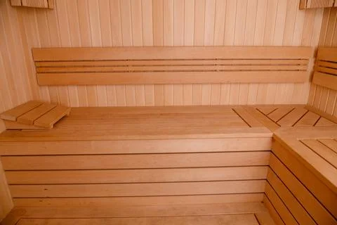 Background of empty sauna room Stock Photos