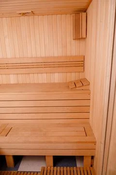 Background of empty sauna room Stock Photos
