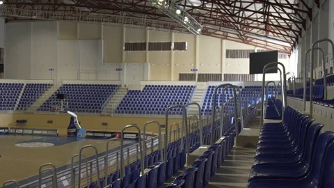 Background of empty seats in a basketball arena Stock Footage 81801945
