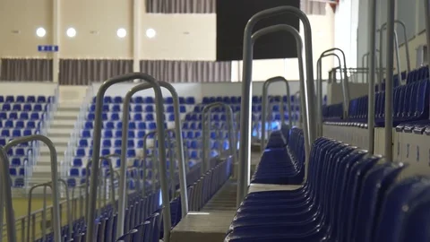 Background of empty seats in a basketball arena Stock Footage 81802129