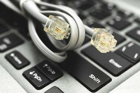 Background with Ethernet cable, lan internet wire data connection, networking Stock Photos