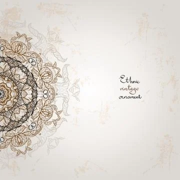 Background with ethnic ornament Stock Illustration