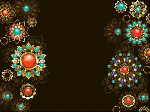 Background with ethnic ornaments Stock Illustration