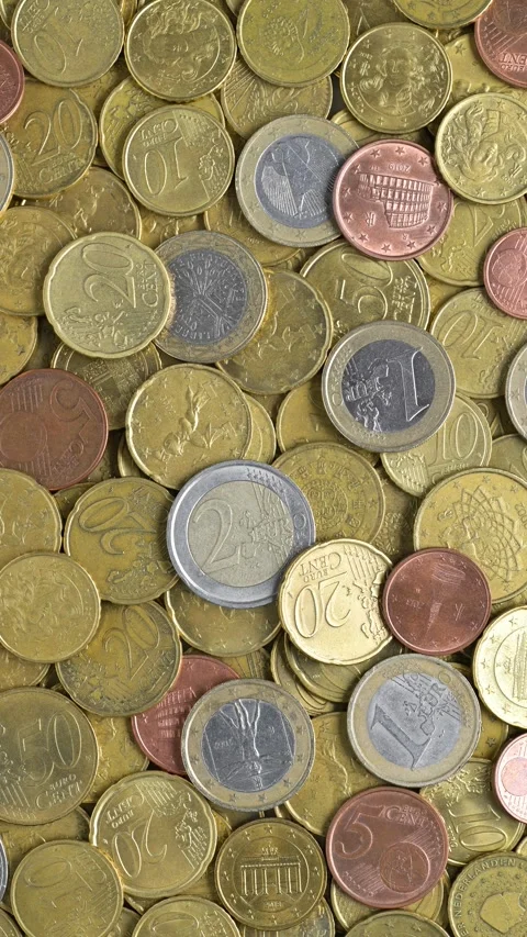 Background of euro coins Stock Footage 301776553