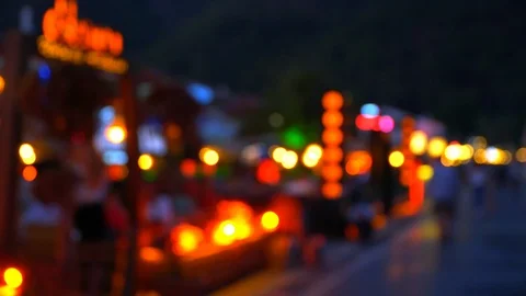 Background: evening promenade in Turkey softfocus Видео 92709840