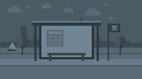 Background explainer, bus stop, hight quality Stock Footage 132225151