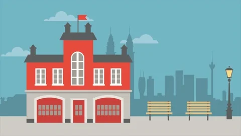 Background explainer, fire station, hight quality Stock Footage 132225741