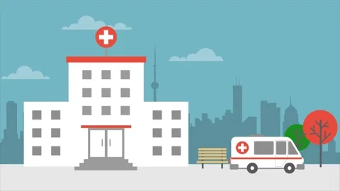 Background explainer, hospital exterior, hight quality Stock Footage 132225862
