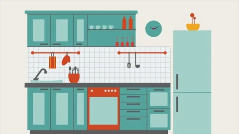 Background explainer, kitchen, hight quality Stock Footage 132225958
