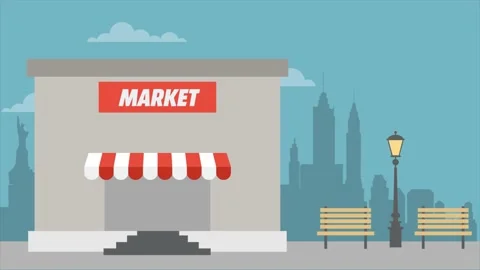 Background explainer, market outdoor, hight quality Stock Footage 132226021