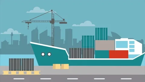 Background explainer, port, hight quality Stock Footage 132226344