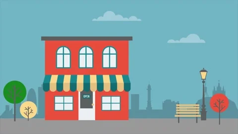 Background explainer, shop outdoor, hight quality Stock Footage 132226341
