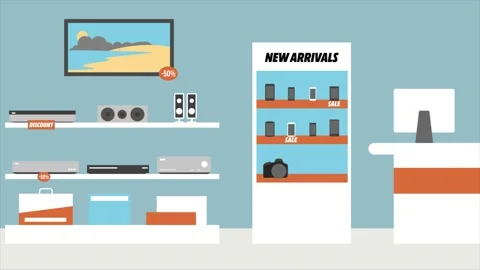 Background explainer, store electronics, hight quality Stock Footage 132226353