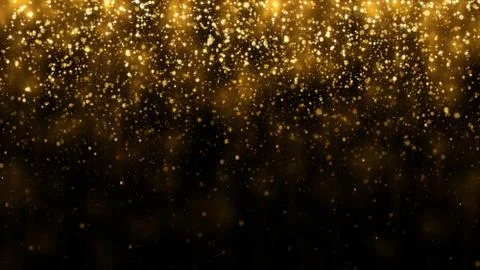Background falling golden glitter particles. Beautiful light gold background Stock Illustration