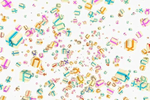 Background with falling presents Stock Illustration