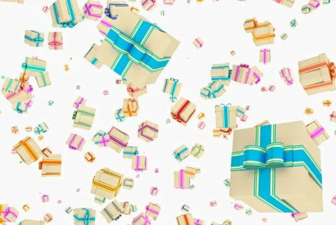 Background with falling presents Stock Illustration