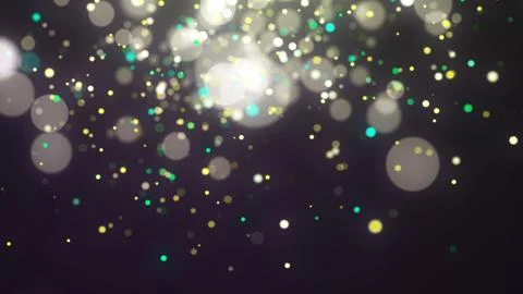 Background of falling shiny particles. Glittering magical holiday dust. 3d .. Stock Illustration