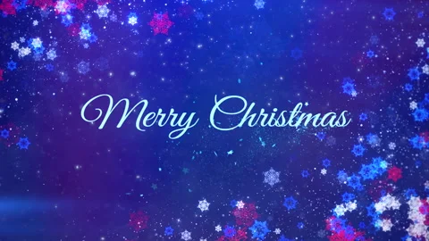Background with falling snowflakes and Text Merry Christmas. Stock Footage 212988037