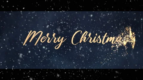 Background with falling snowflakes and Text Merry Christmas. Stock Footage 213000193