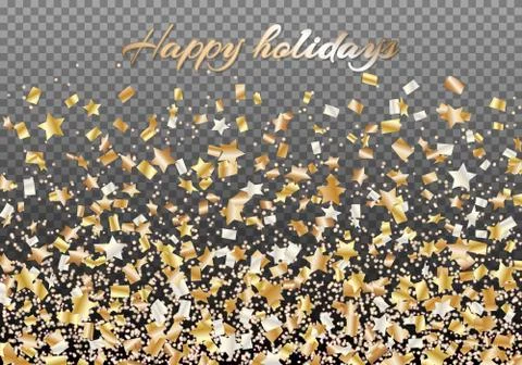 Background with falling stars of confetti Stock Illustration