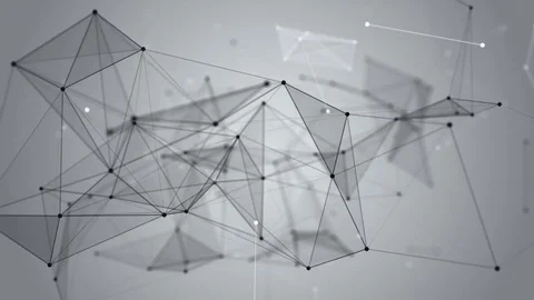 Background of fantasy black and white plexus. Abstract technology futuristic Stockbeeldmateriaal 79134795