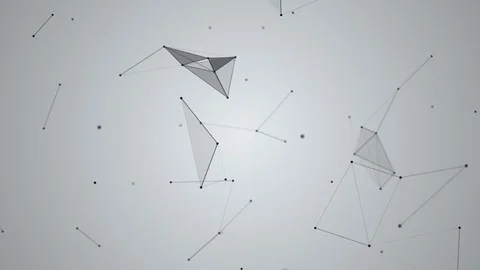Background of fantasy black and white plexus. Abstract technology futuristic Stock-Footage 79163585