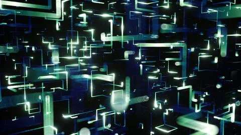 This background features interconnected lines and light patterns イラスト素材