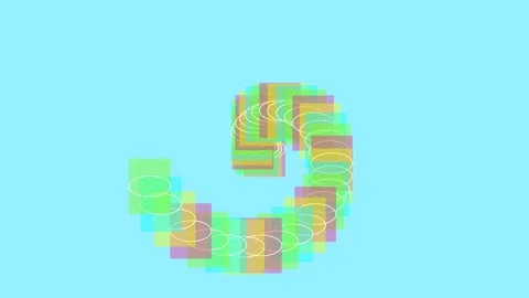 Background featuring colorful 3D blocks arranged in a spiraling cylinder Stock Footage 341719587