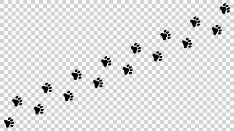 A background featuring diagonal footprints of animals such as dogs and cats. Stock Illustration
