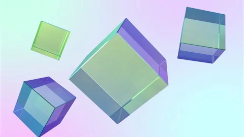 A background featuring a rotating prism cube shimmering in rainbow colors (loop) Stock Footage 332974977