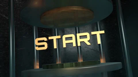 Background featuring the word “START” rotating in a metallic 3D space Stock Footage 341496735