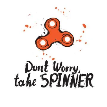 Background with fidget spinner text hand lettering calligraphy Stock Illustration