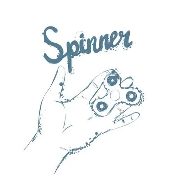 Background with fidget spinner text hand lettering calligraphy Stock Illustration