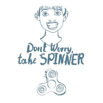 Background with fidget spinner text hand lettering calligraphy Stock Illustration