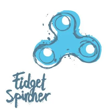 Background with fidget spinner text hand lettering calligraphy Illustrazione stock