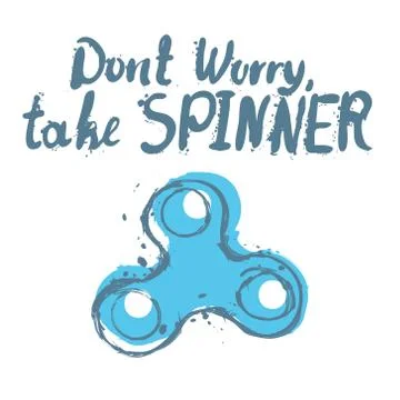 Background with fidget spinner text hand lettering calligraphy Stock Illustration