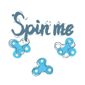 Background with fidget spinner text hand lettering calligraphy Stock Illustration