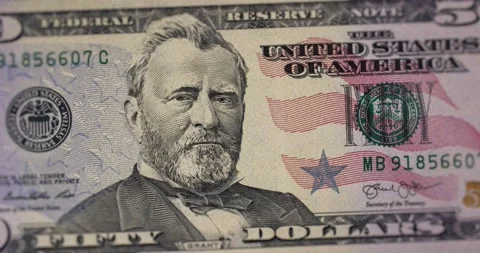Background with Fifty Dollar Bills. Video stock 141053342