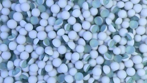 Background Filled with Abstract Spheres Rolling. 3D illustration Stock Footage 164903530