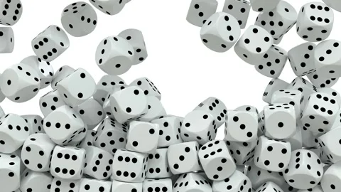 Background filled with black and white playing dice - video transition Video stock 298178114