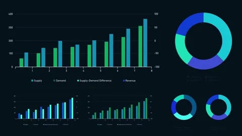 Background with financial analytics and global company infographics. Moving Stock Footage 164647206