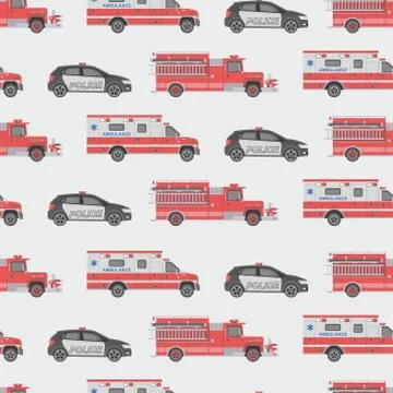 Background of the fire engine, ambulance and police 스톡 일러스트