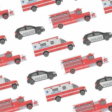 Background of the fire engine, ambulance and police Stock Illustration