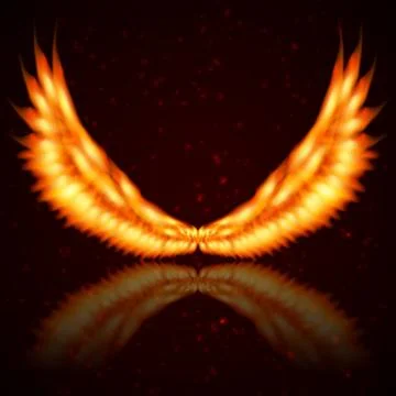 Background with fire wings Stock Illustration