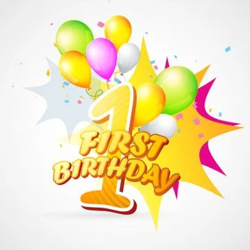 Background of first birthday Stock Illustration