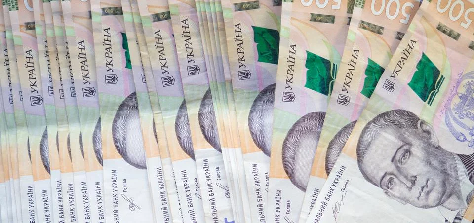 Background of the five hundred hryvnia banknotes Stock Photos