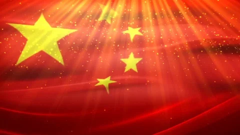Background of the five star red flag of the Communist Party of China Stock Footage 122187151