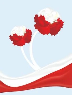 Background with flag and roses Stock Illustration