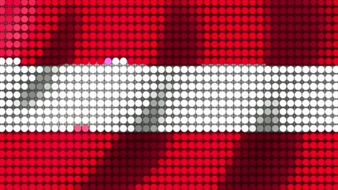 Background of the Flag of Austria from round particles. Seamless Animation 3D Vídeo Stock 201157485